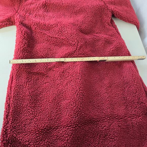 NEW Eilly Bazar Teddy Coat Women's M Burgundy Fuzzy Fleece Button NWOT - Picture 15 of 16